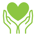 Nonprofit Hand Heart Icon (green)