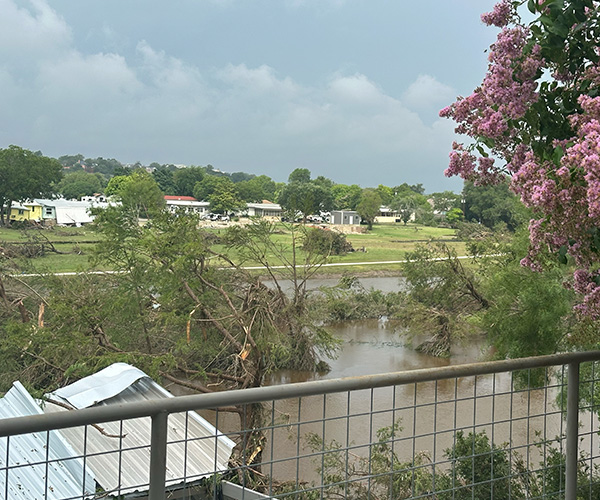Damage caused by flooding in Central Texas.